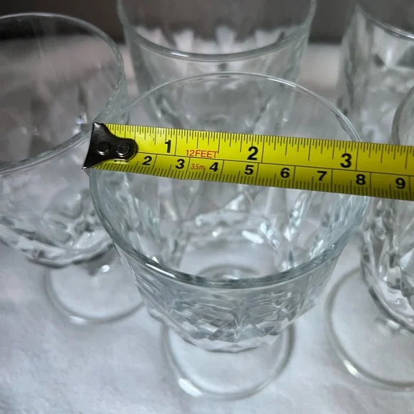 Vintage Arcoroc France Artic Wine Glass Set Of 5 Stemmed Wine Water Goblets - Picture 3 of 9